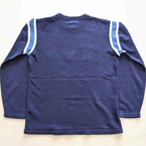 Vintage Tommy Hilfiger Jeans striped knit crewneck sweater, men's medium - Picture 4 of 5